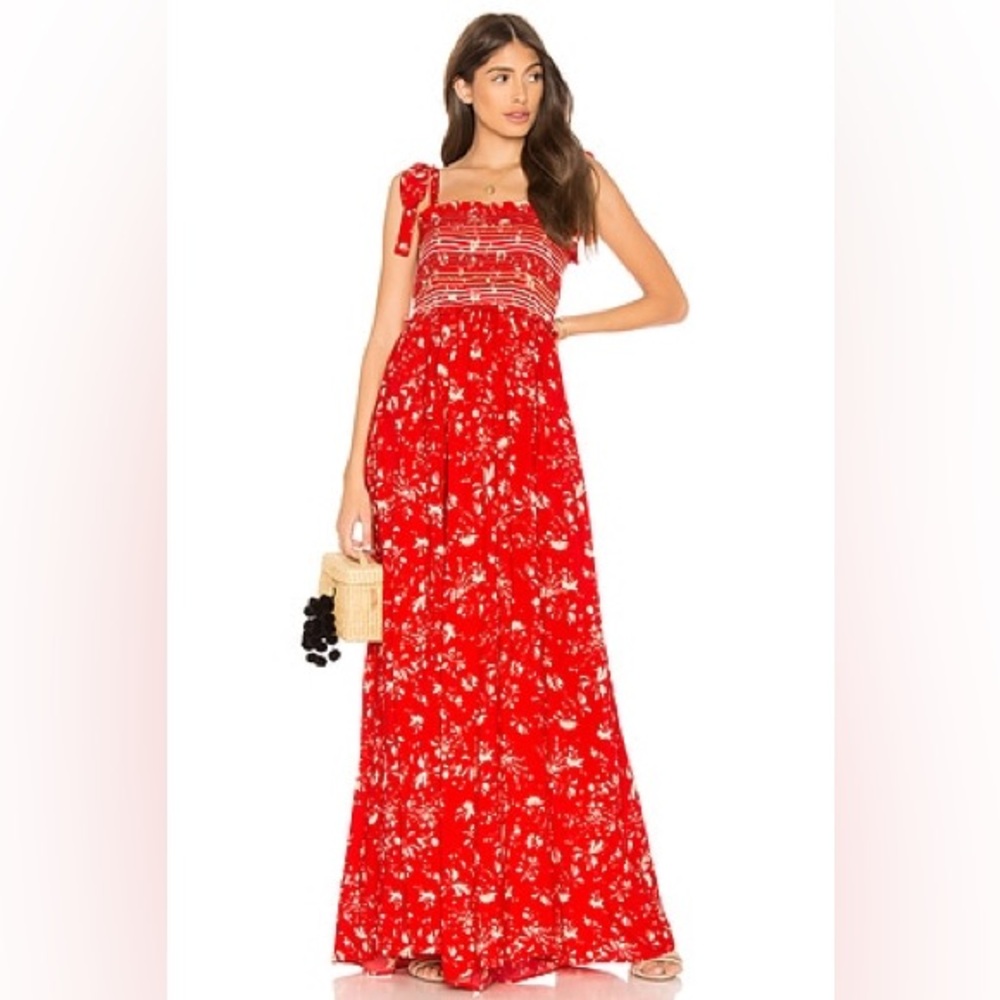 Free People Color my world red jumpsuit M
